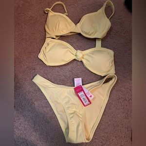 bathing suit with two tops
